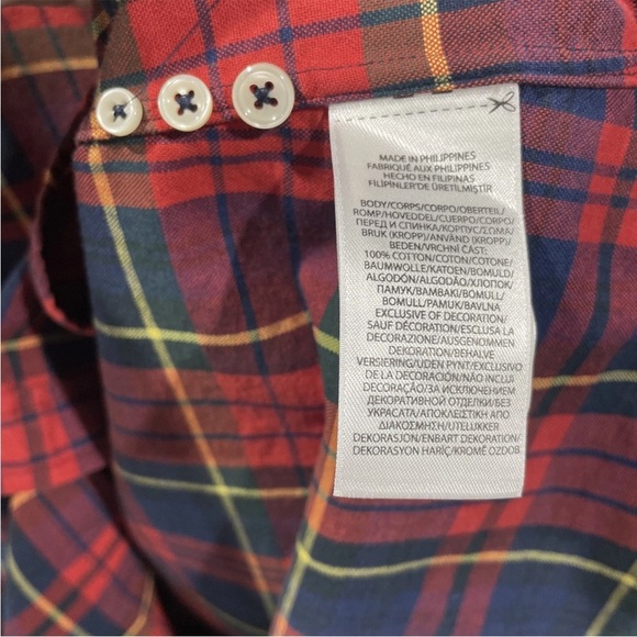 Ralph Lauren Slim Fit Long Sleeve Button Down Tartan Plaid Shirt Mens Size XL - Picture 3 of 4